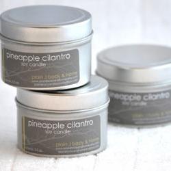 Soy Candle Tin 4 oz - Pineapple Cilantro